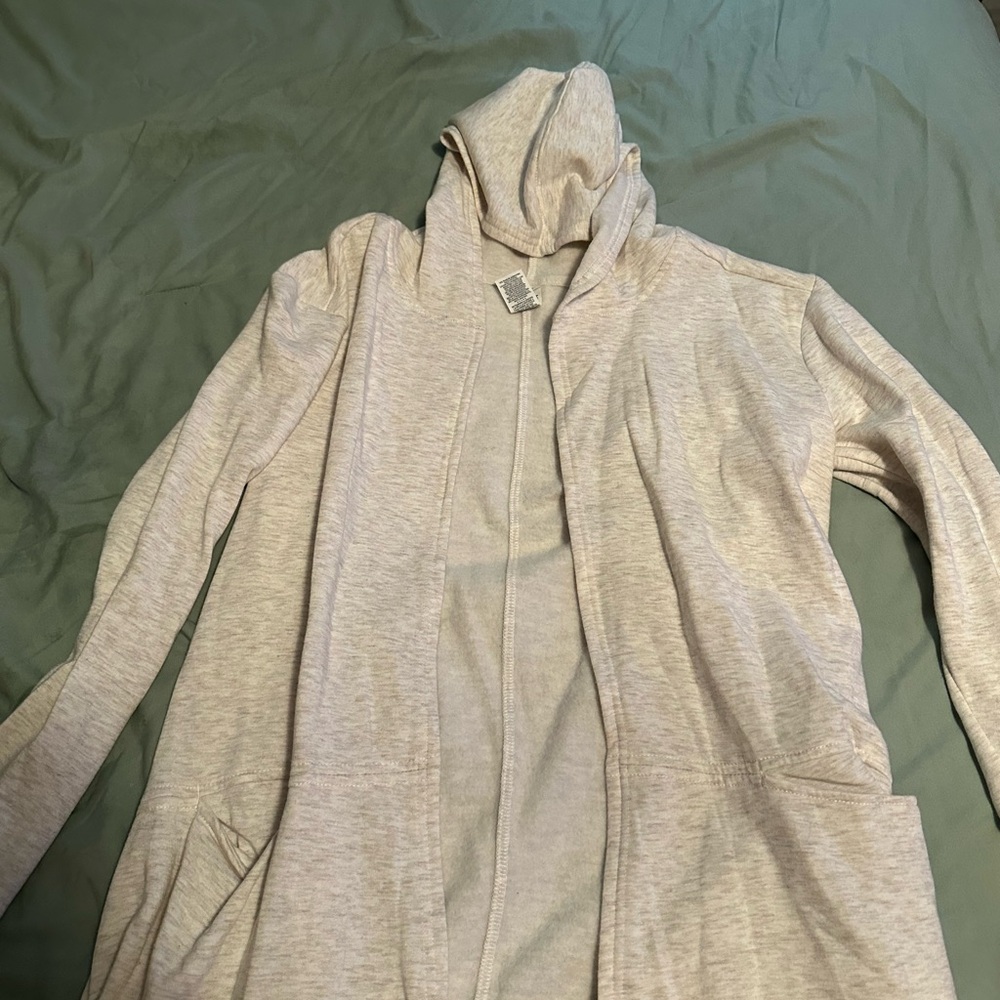 Women's Cream Hooded Cardigan